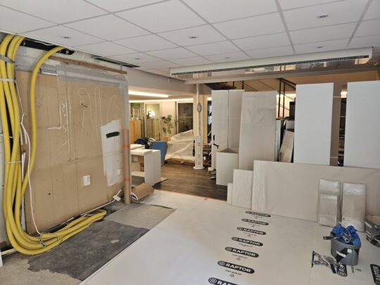 Renovering av kök pågår i de nya lokalerna på Tandläkarförbundet